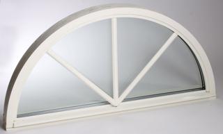 Fönster halvrunt 1080x540mm fast vit 3-glas spröjs